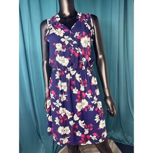 41 Hawthorn Floral Print Sleeveless Dress Button Front Size Small Women's